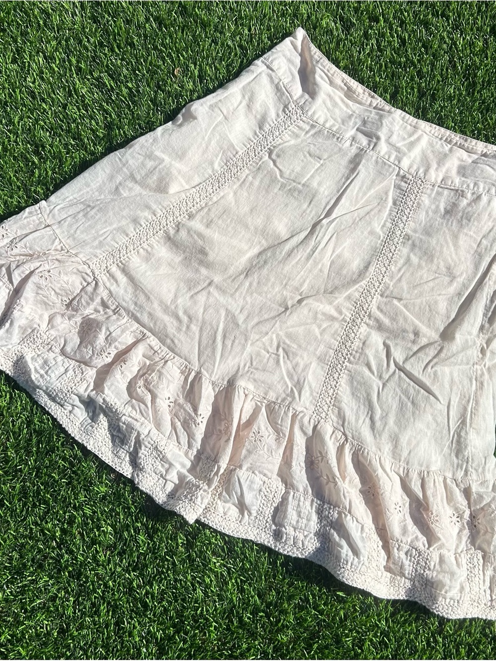 Merona Light Cream Ruffle-Hem Skort